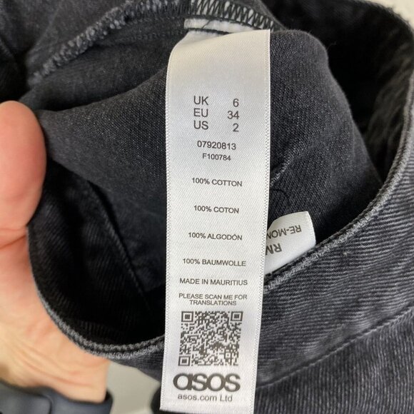 ASOS Button-Front Black Mini Skirt - Picture 9 of 10